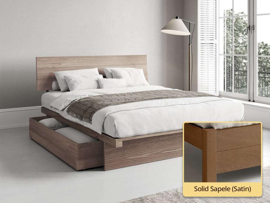 Japanese Storage Bed solid sapele