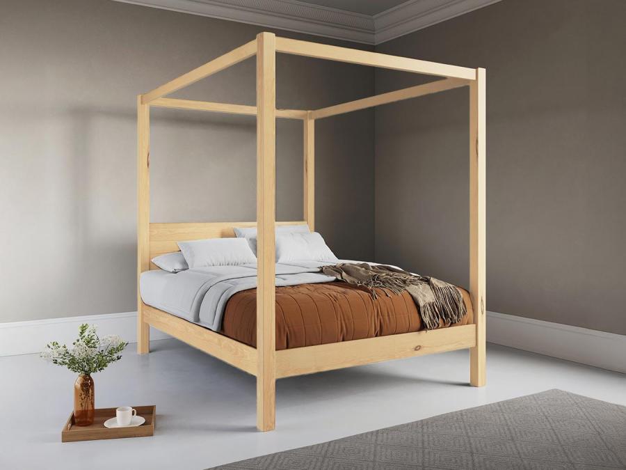 natural untreated classic four poster bed