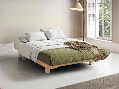 natural wood platform bed frame floating design by get laid beds